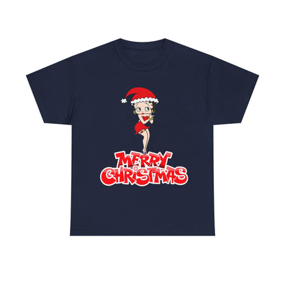 Christmas Betty Boop Tee - 'Merry Christmas' Holiday Graphic Shirt