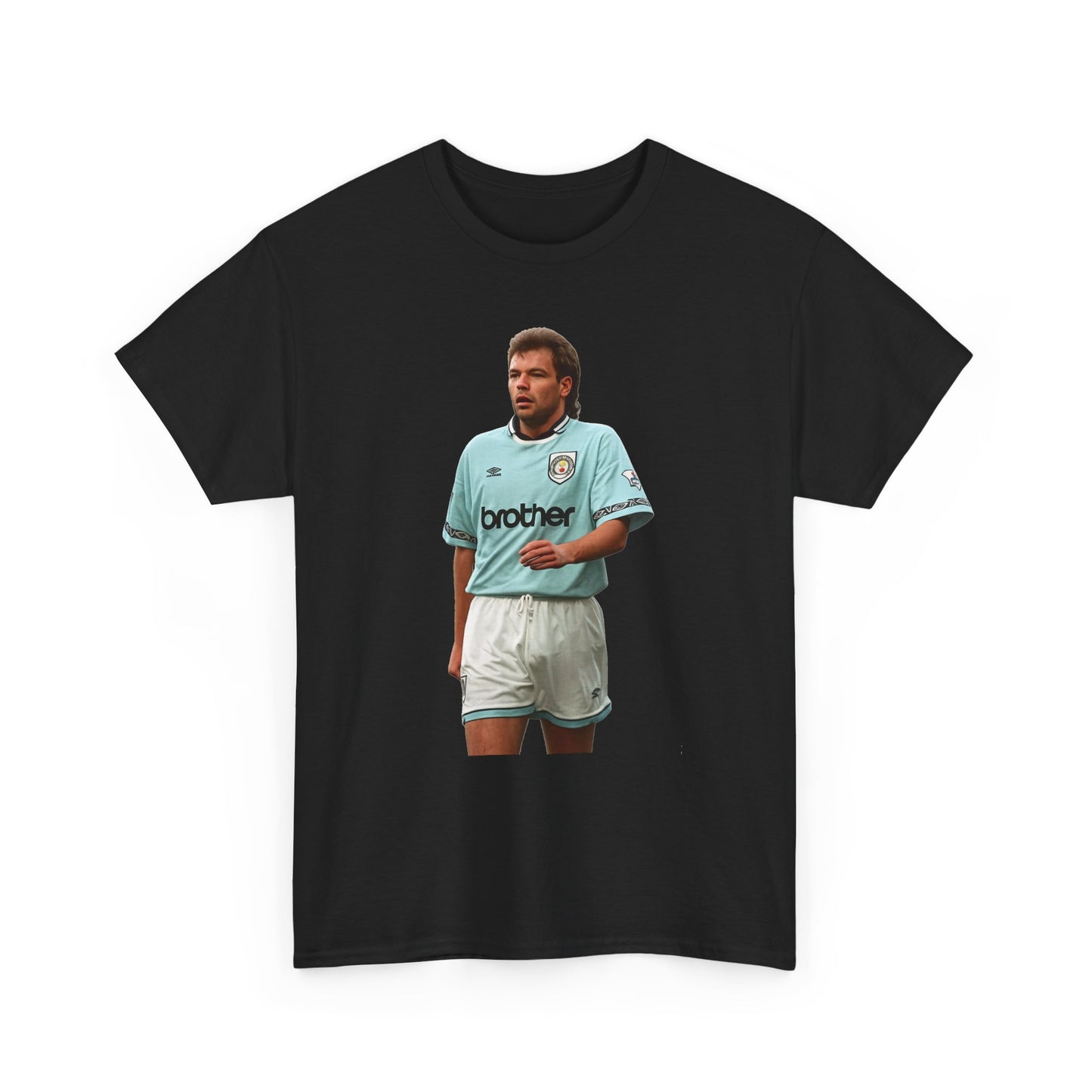 Uwe Rosler Manchester City Legend Graphic Tee - Retro Football Kit Print