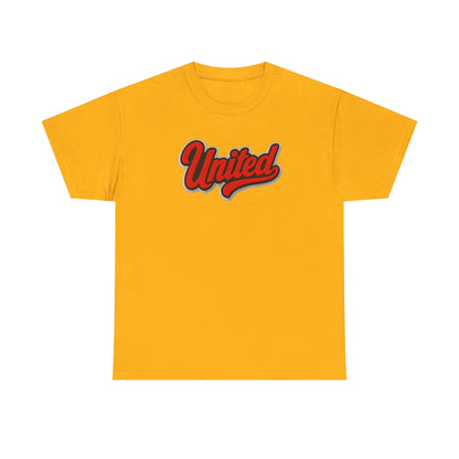 United Retro Script Tee — Vintage Red Logo T‑Shirt