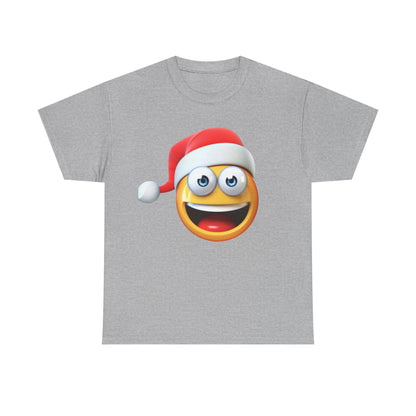 Christmas Emoji T-Shirt — Santa Hat Smiley Holiday Tee