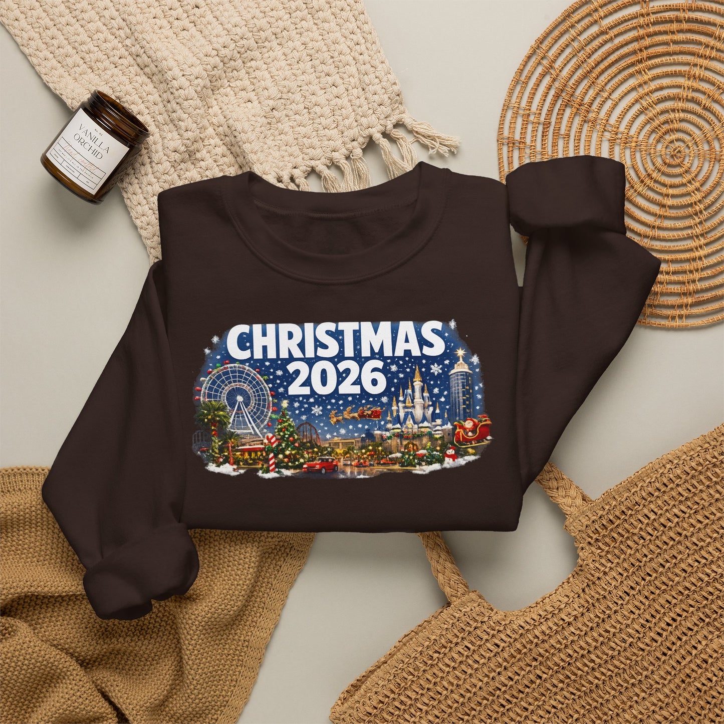 Christmas 2026 Holiday Sweatshirt – Festive Winter Cityscape Crewneck