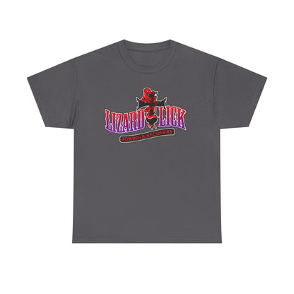 Lizard Lick T-Shirt — Retro Neon Logo Tee with Lizard & Cowboy Graphic
