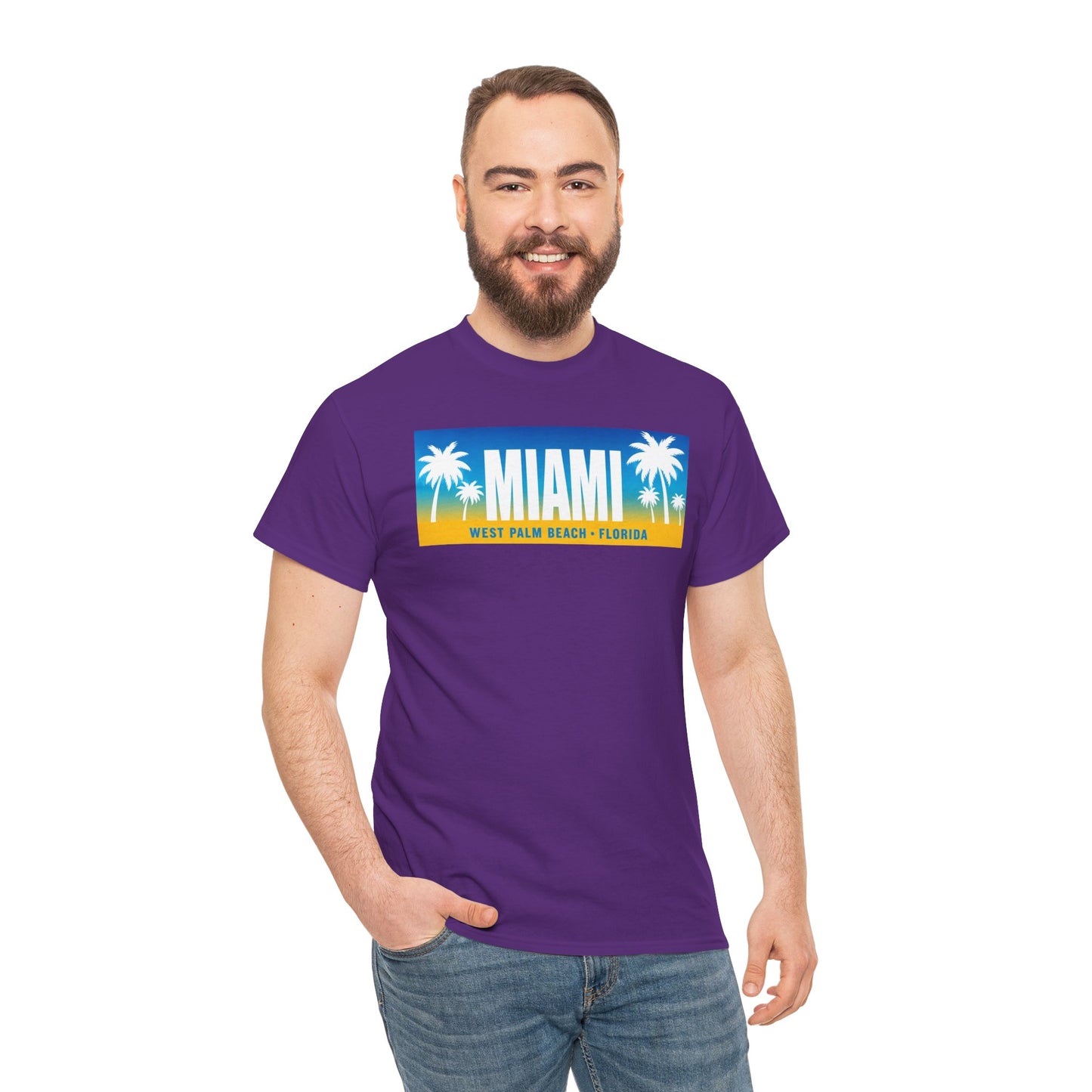 Miami West Palm Beach Vintage Tee — "MIAMI" Beach Palm Trees T‑Shirt