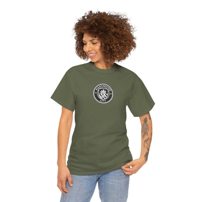 Man City Unofficial T-Shirt — Vintage Crest Logo Tee (Small Chest Emblem)