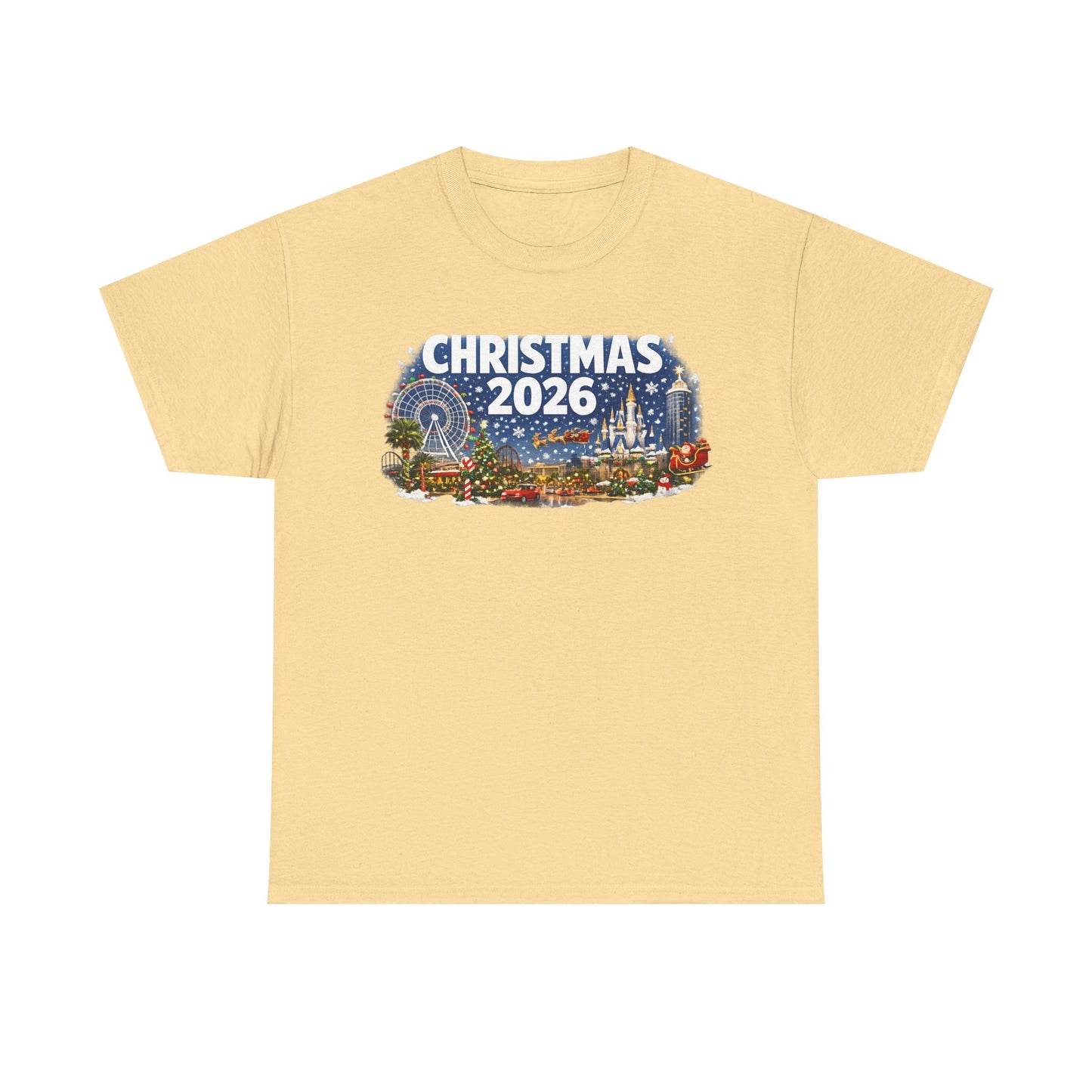 Christmas 2026 Holiday Tee — Festive Winter Village Graphic T-Shirt