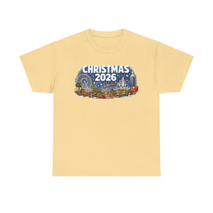 Christmas 2026 Holiday Tee — Festive Winter Village Graphic T-Shirt
