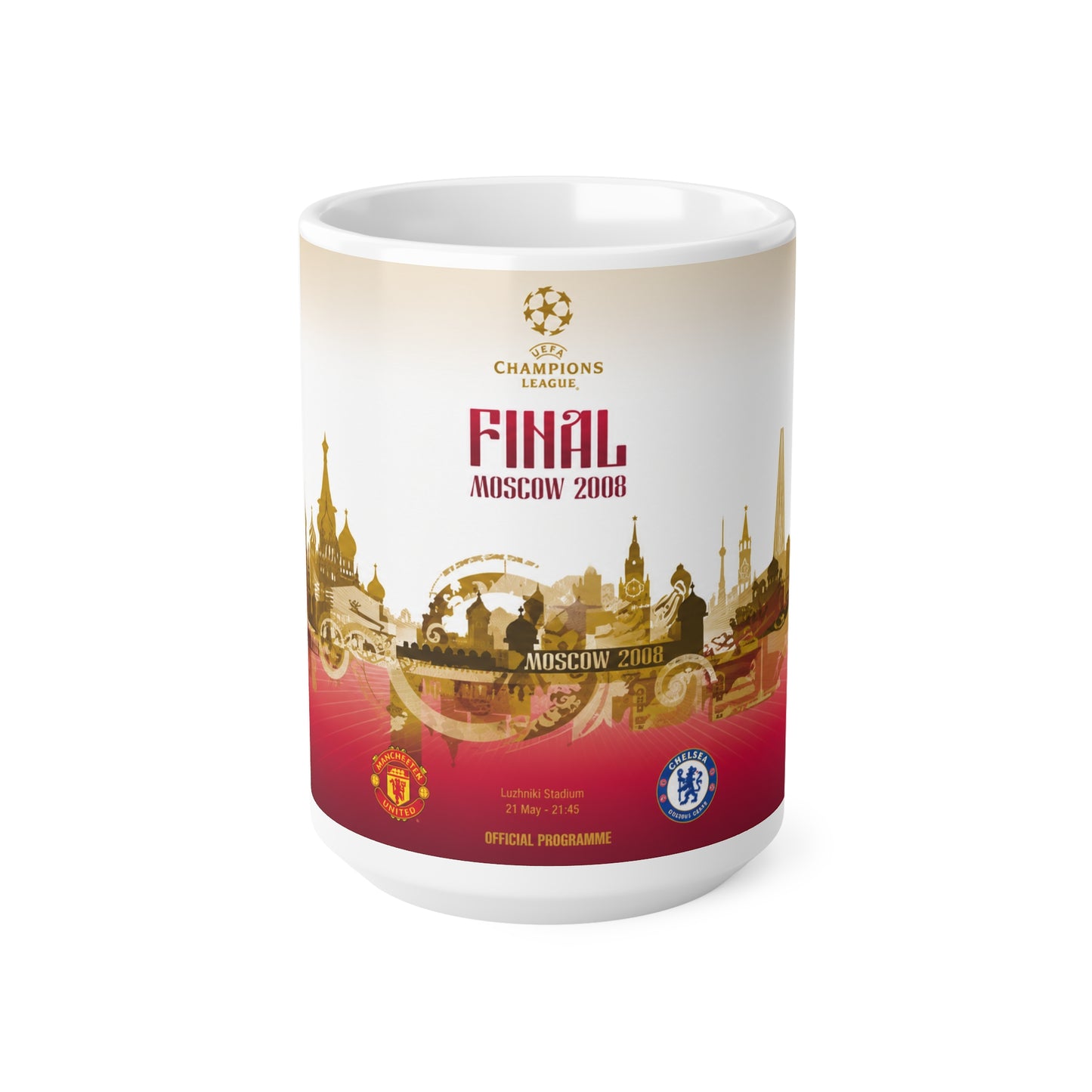 2008 Champions League FInal Programme Cover Inspired Coffee Mug — Ceramic Cup (11oz/15oz)
