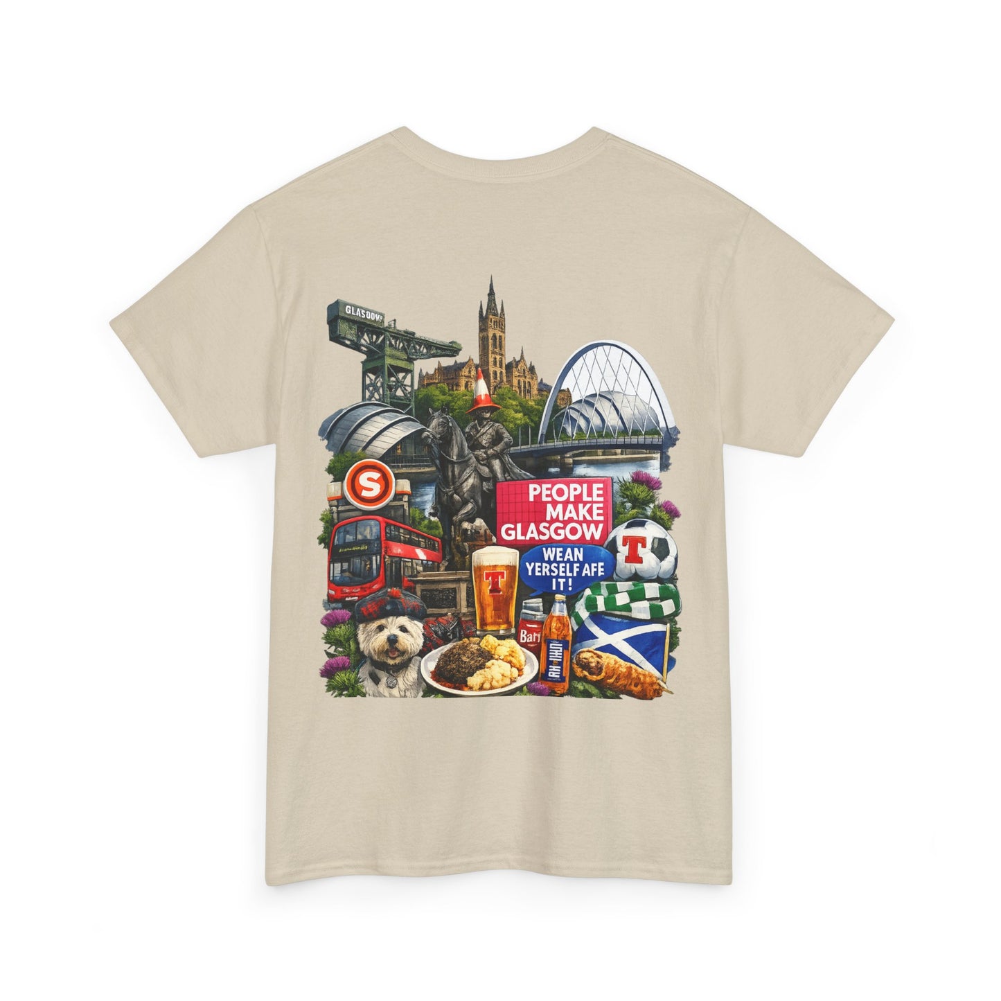 Glasgow Collage T-Shirt — "People Make Glasgow" Scottish City Souvenir Tee