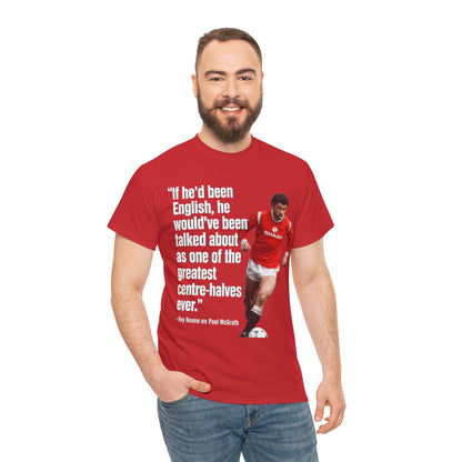 Vintage Football Tee — 'if he'd been English...' Roy Keane on Paul McGrath Quote Shirt