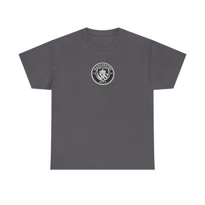 Man City Unofficial T-Shirt — Vintage Crest Logo Tee (Small Chest Emblem)