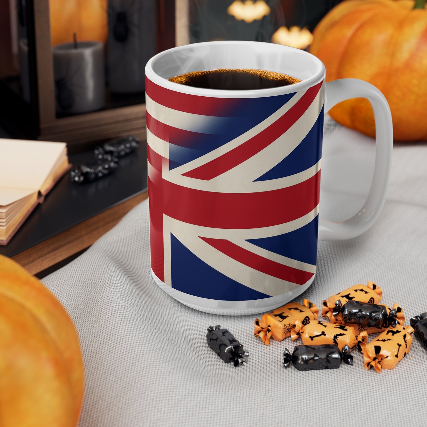 USA & UK Flag Ceramic Coffee Mug — Dual American & British Flag 11oz/15oz