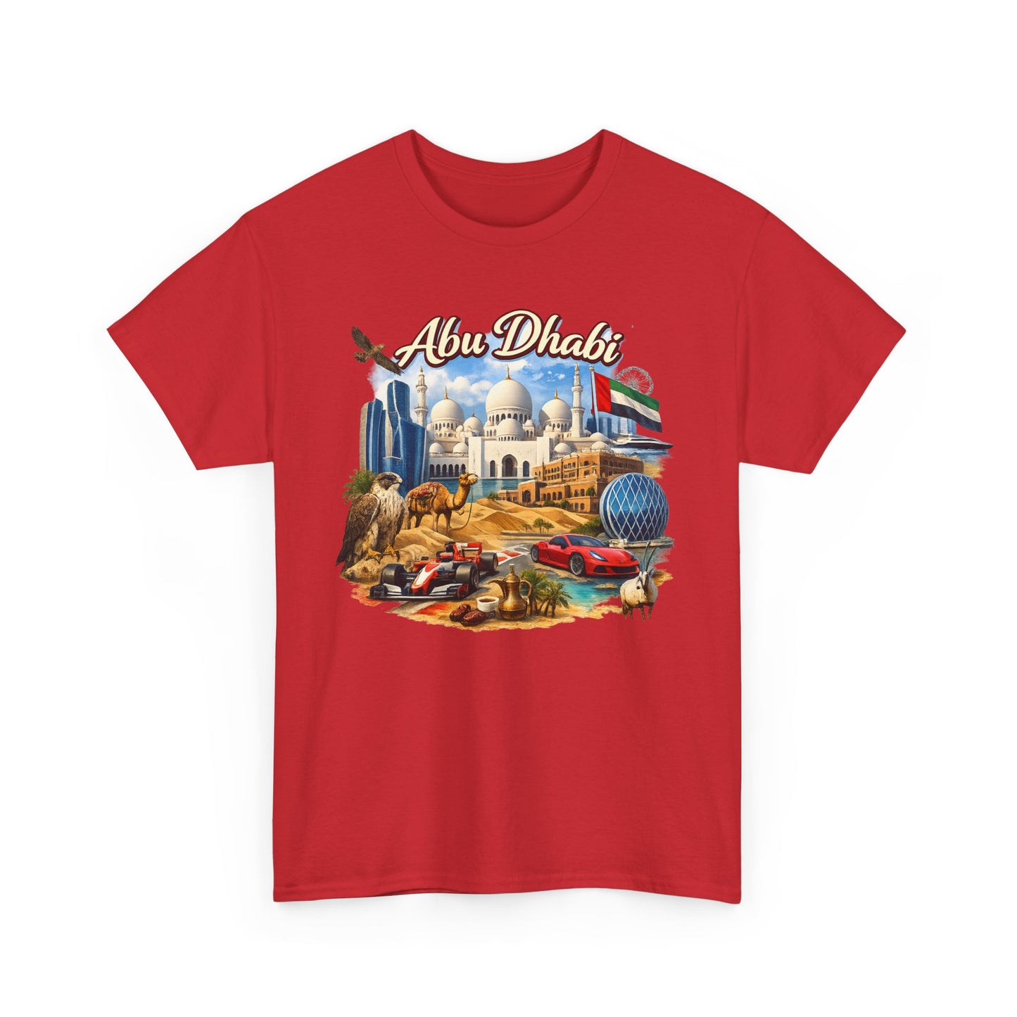 Abu Dhabi Landmark Collage T-Shirt — UAE Travel Souvenir Tee