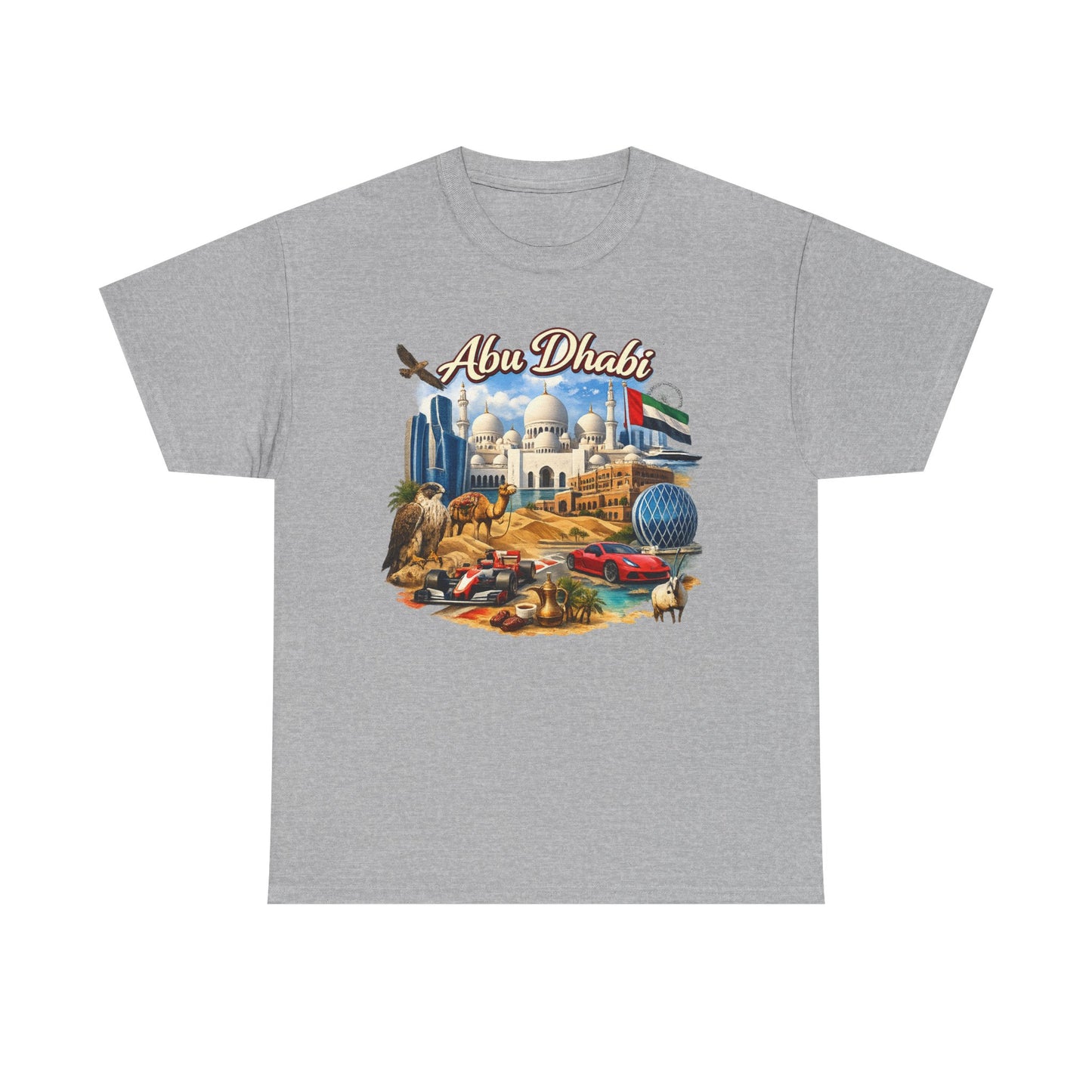 Abu Dhabi Landmark Collage T-Shirt — UAE Travel Souvenir Tee
