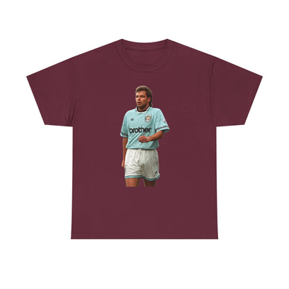 Uwe Rosler Manchester City Legend Graphic Tee - Retro Football Kit Print