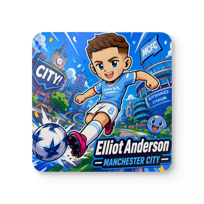 Elliot Anderson Manchester City Set of 4 Corkwood Coasters