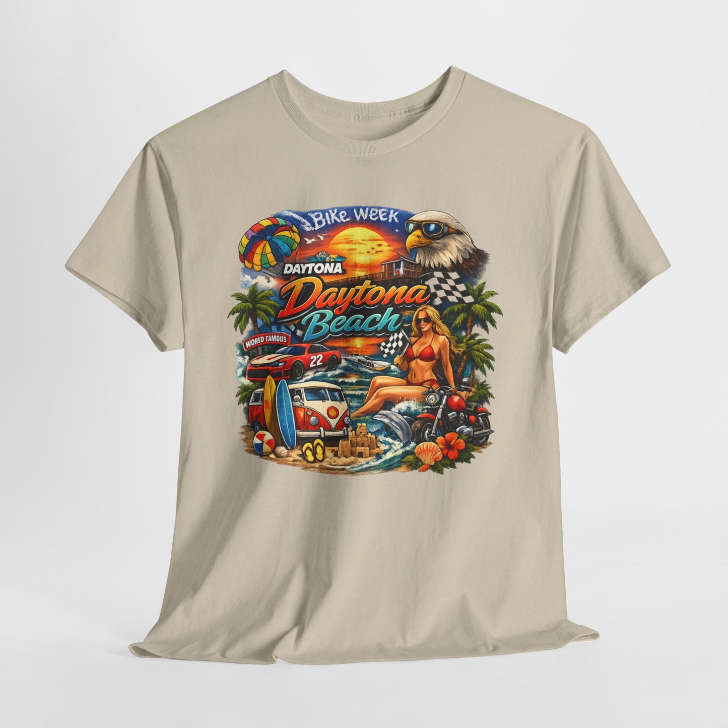 Daytona Beach Vintage Surf T-Shirt — Retro Sunset Palm Beach Tee