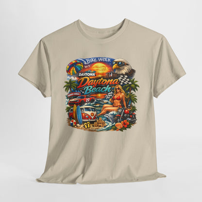 Daytona Beach Vintage Surf T-Shirt — Retro Sunset Palm Beach Tee