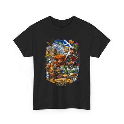 Scotland Collage T-Shirt — "No Scotland No Party" Scottish Heritage Tee