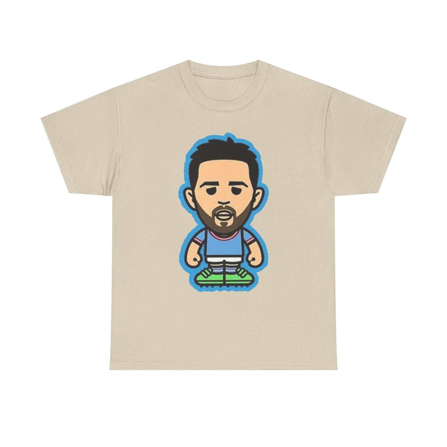 Bernardo Silva Manchester City Legend Graphic Tee — Player Cartoon Front & Tribute Poster Back