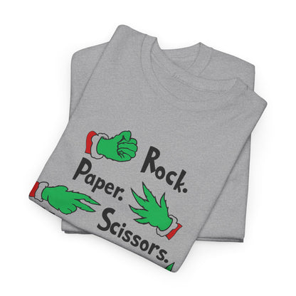 Funny Holiday Tee — "Rock. Paper. Scissors. Throat Punch! I Win" Graphic T-Shirt