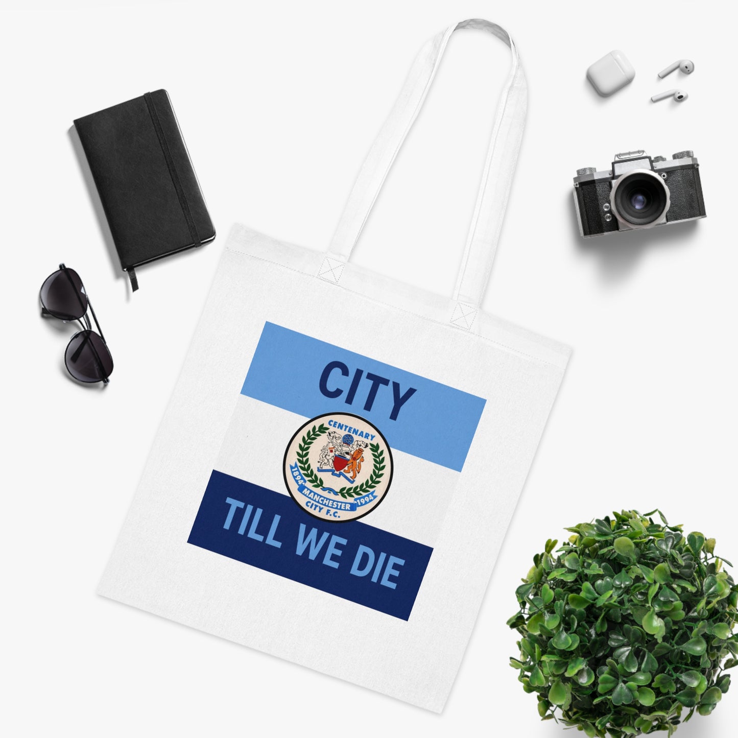 City Till We Die Cotton Tote - Football Fan Flag Tote Bag