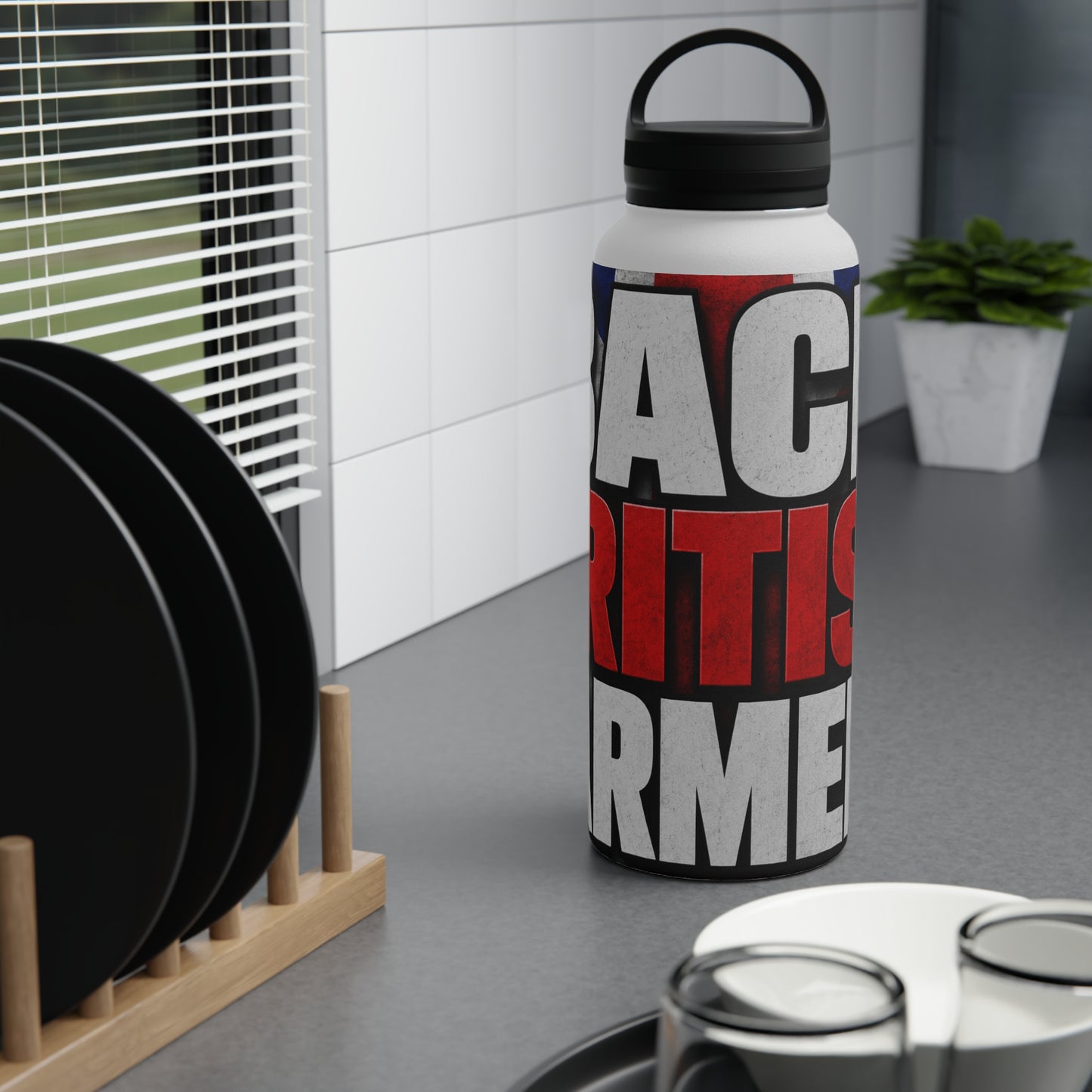 Back British Farmers Stainless Steel Water Bottle — Union Jack Patriotic Insulated Bottle