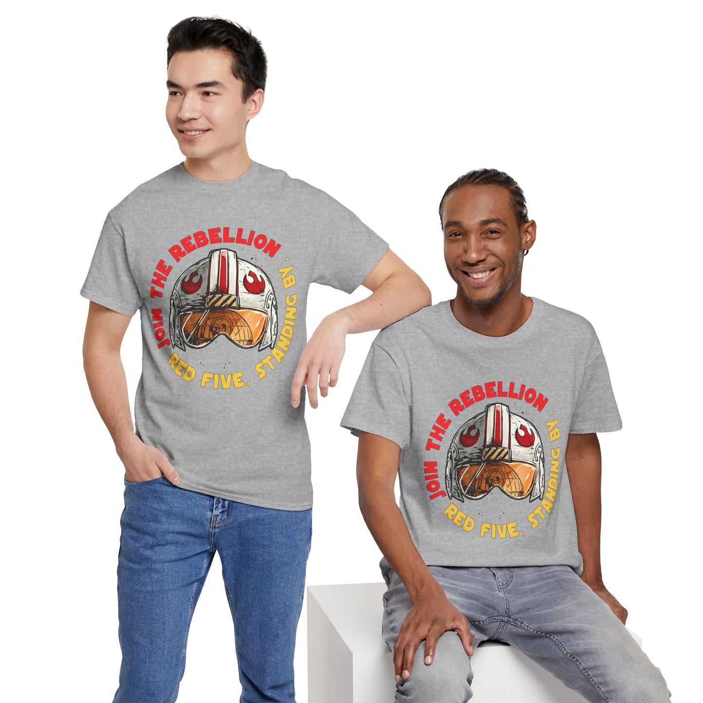 Rebel Pilot T-Shirt — "Join the Rebellion, Red Five" Vintage Helmet Design