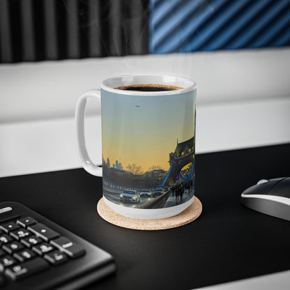 London Tower Bridge Photo Mug – Sunrise Cityscape Ceramic Coffee Cup (11oz, 15oz)