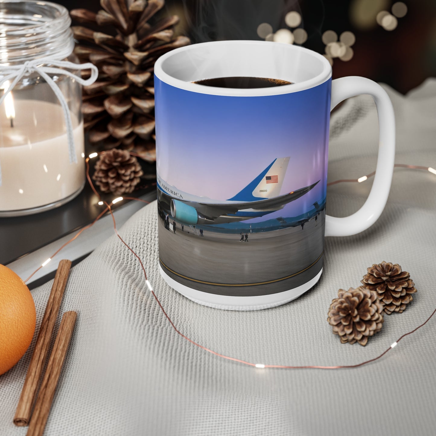 Air Force One Ceramic Coffee Mug — Presidential Plane Photo Coffee Cup (11oz, 15oz)