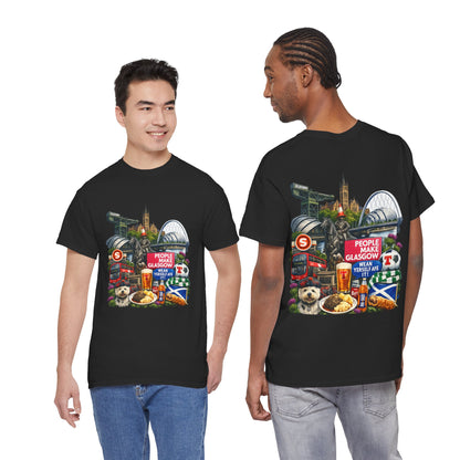 Glasgow Collage T-Shirt — "People Make Glasgow" Scottish City Souvenir Tee