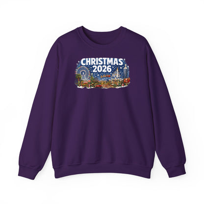Christmas 2026 Holiday Sweatshirt – Festive Winter Cityscape Crewneck