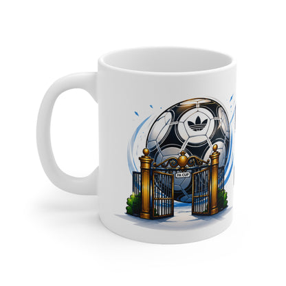 Matchday Football Programmes Mug — Retro Soccer Crest Coffee Cup (11oz & 15oz)