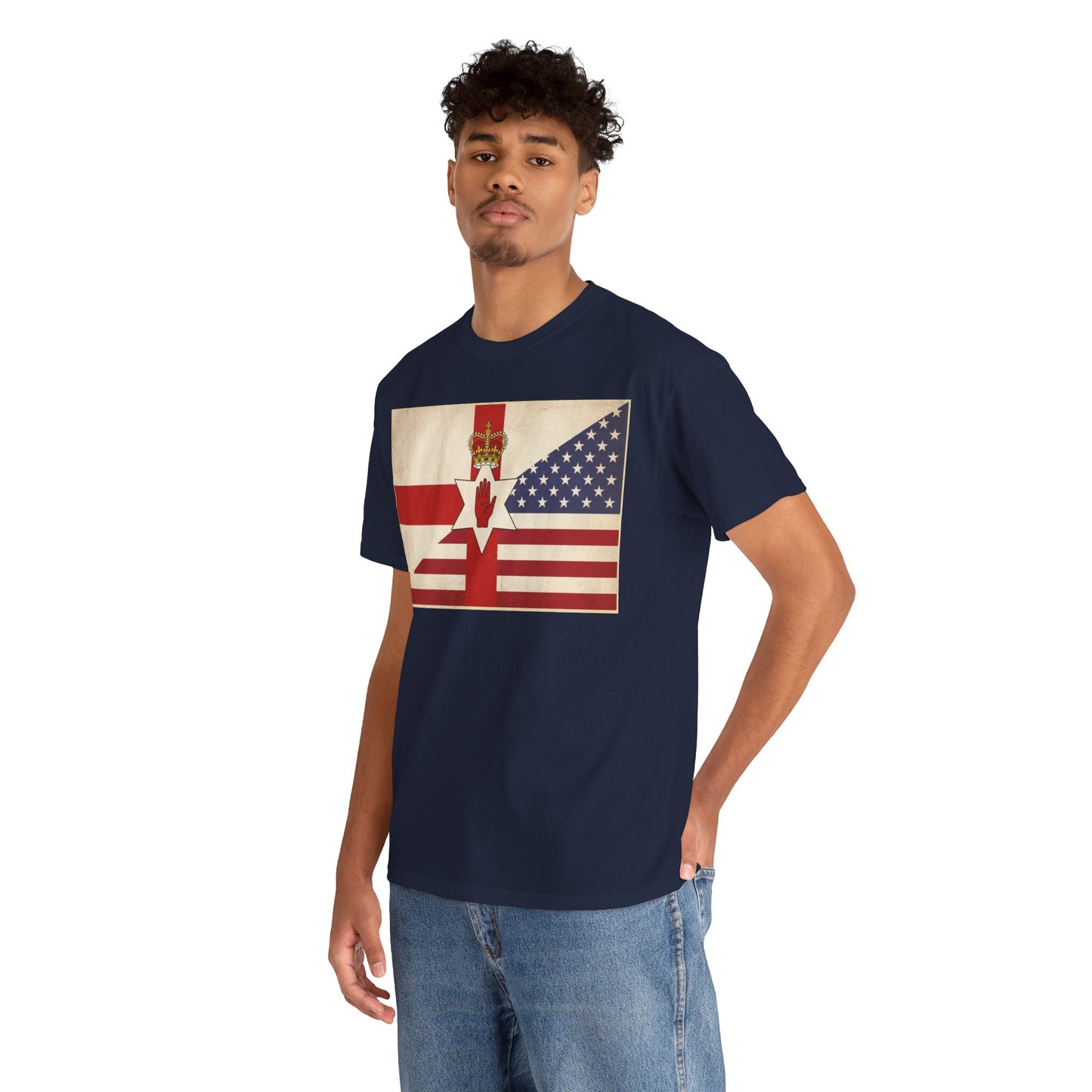Northern Ireland + American Flag Tee — Vintage Graphic Shirt