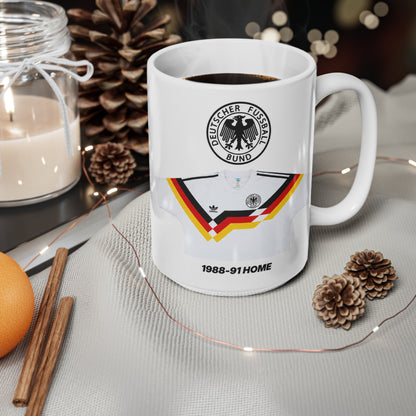 Germany 1988-91 Home Football Jersey Coffee Mug — Retro Deutscher Fussball Bund 11oz/15oz