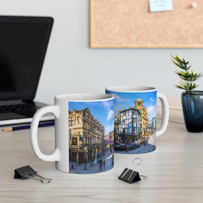 Manchester England Street Scene Ceramic Coffee Mug — 11oz & 15oz