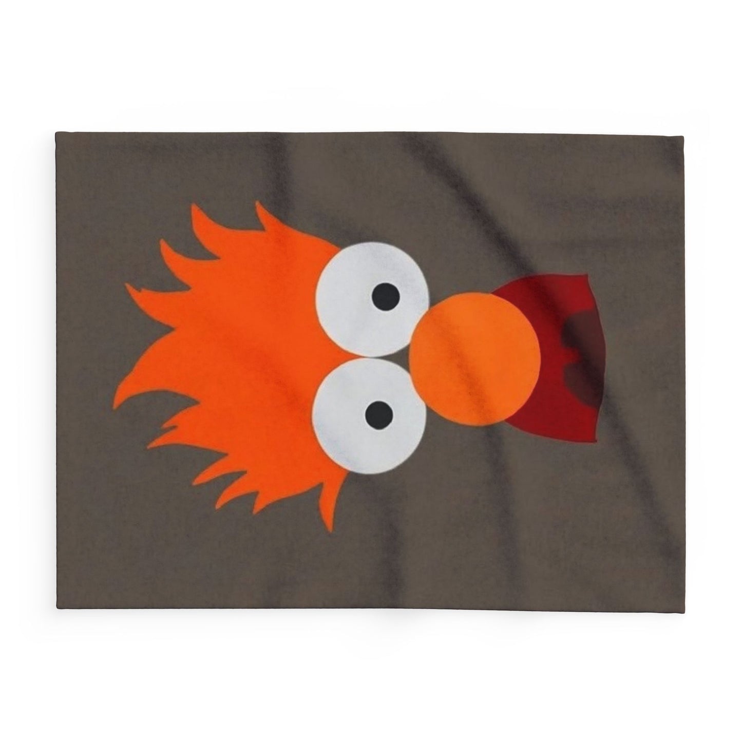 Becker Inspired Orange Fuzzy Character Fleece Blanket – Cute Cartoon Face Cozy Throw