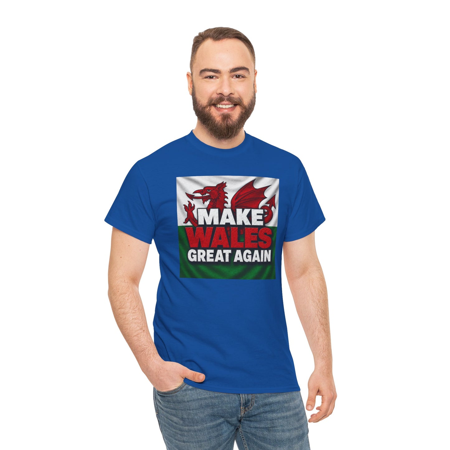 Make Wales Great Again T-Shirt — Welsh Flag Dragon Political Slogan Tee
