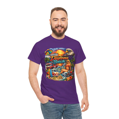Daytona Beach Vintage Surf T-Shirt — Retro Sunset Palm Beach Tee