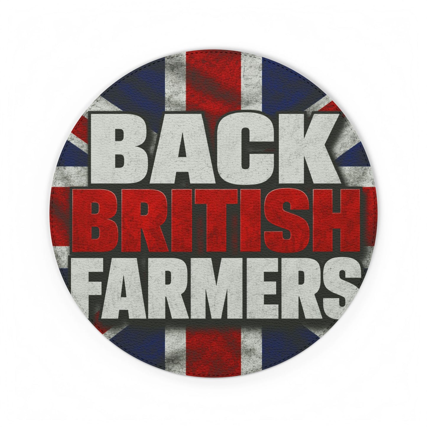 Back British Farmers PU Leather Mouse Mat — Union Jack Patriotic Desk Pad