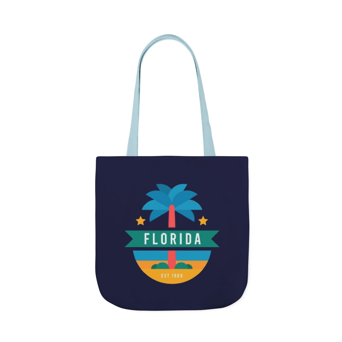 Florida Palm Beach Canvas Tote Bag — Retro Sunshine Travel Tote