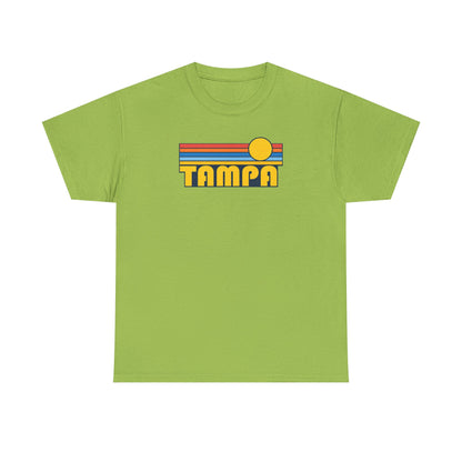 Tampa Retro Sunset T-Shirt — Vintage 70s Striped Beach Tee