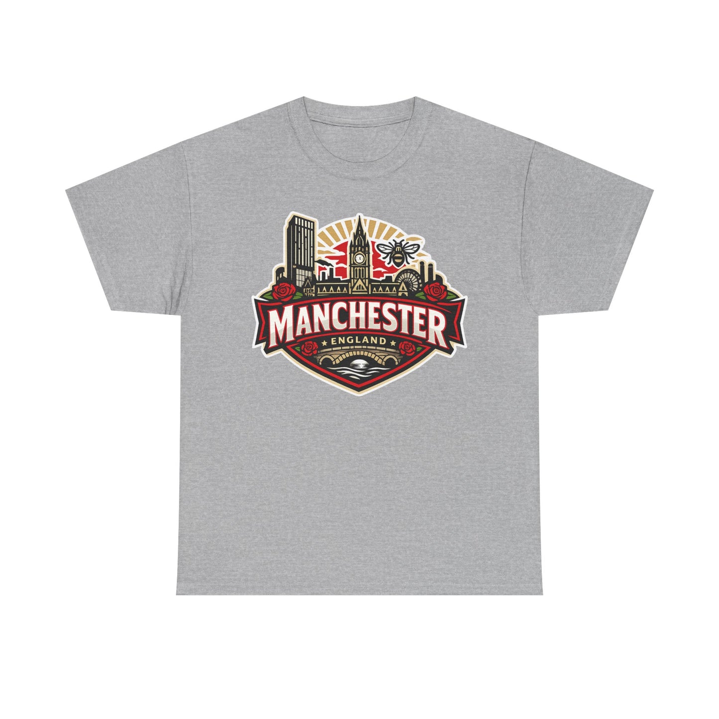 Manchester England Skyline T-Shirt — Vintage City Crest Tee