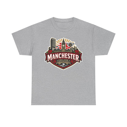 Manchester England Skyline T-Shirt — Vintage City Crest Tee