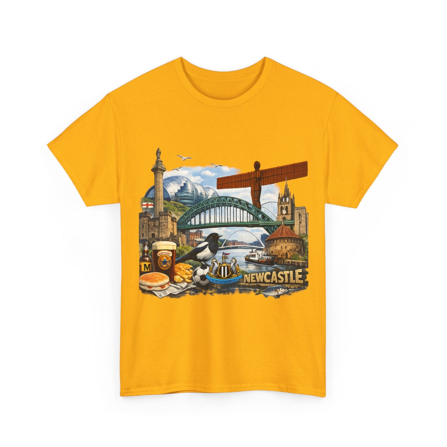 Newcastle Upon Tyne Landmark Tee — Vintage Cityscape T-Shirt