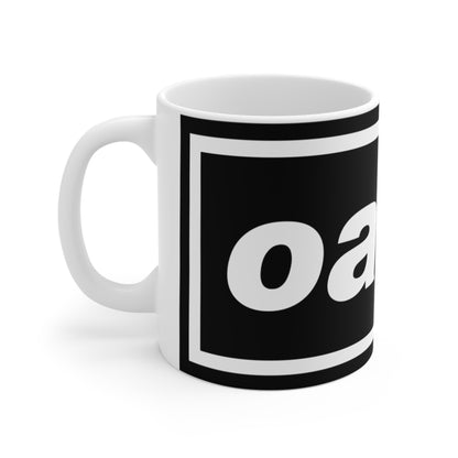 Oasis Logo Ceramic Coffee Mug — 11oz & 15oz Black Branded Coffee Cup