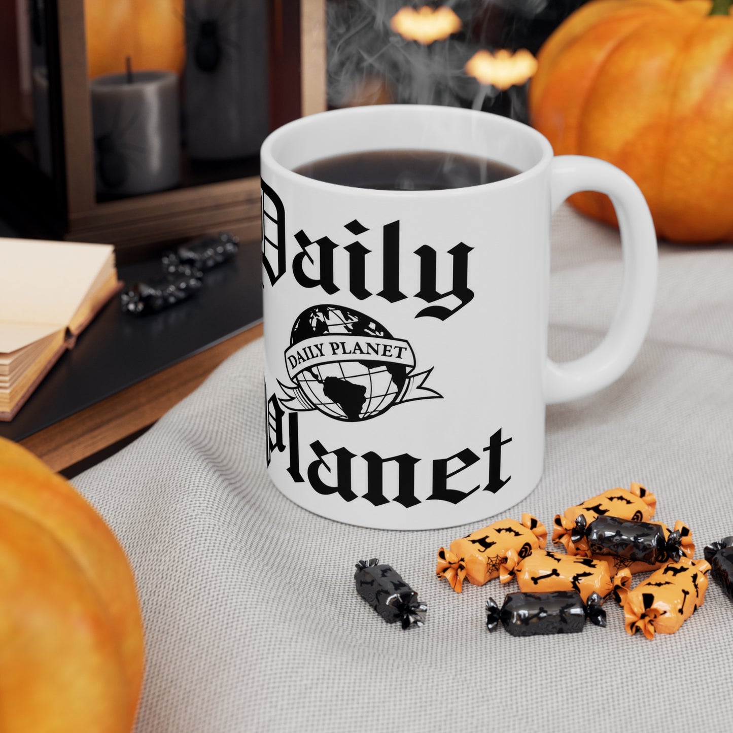 Daily Planet Logo Coffee Mug — Retro Newsroom 11oz/15oz Ceramic