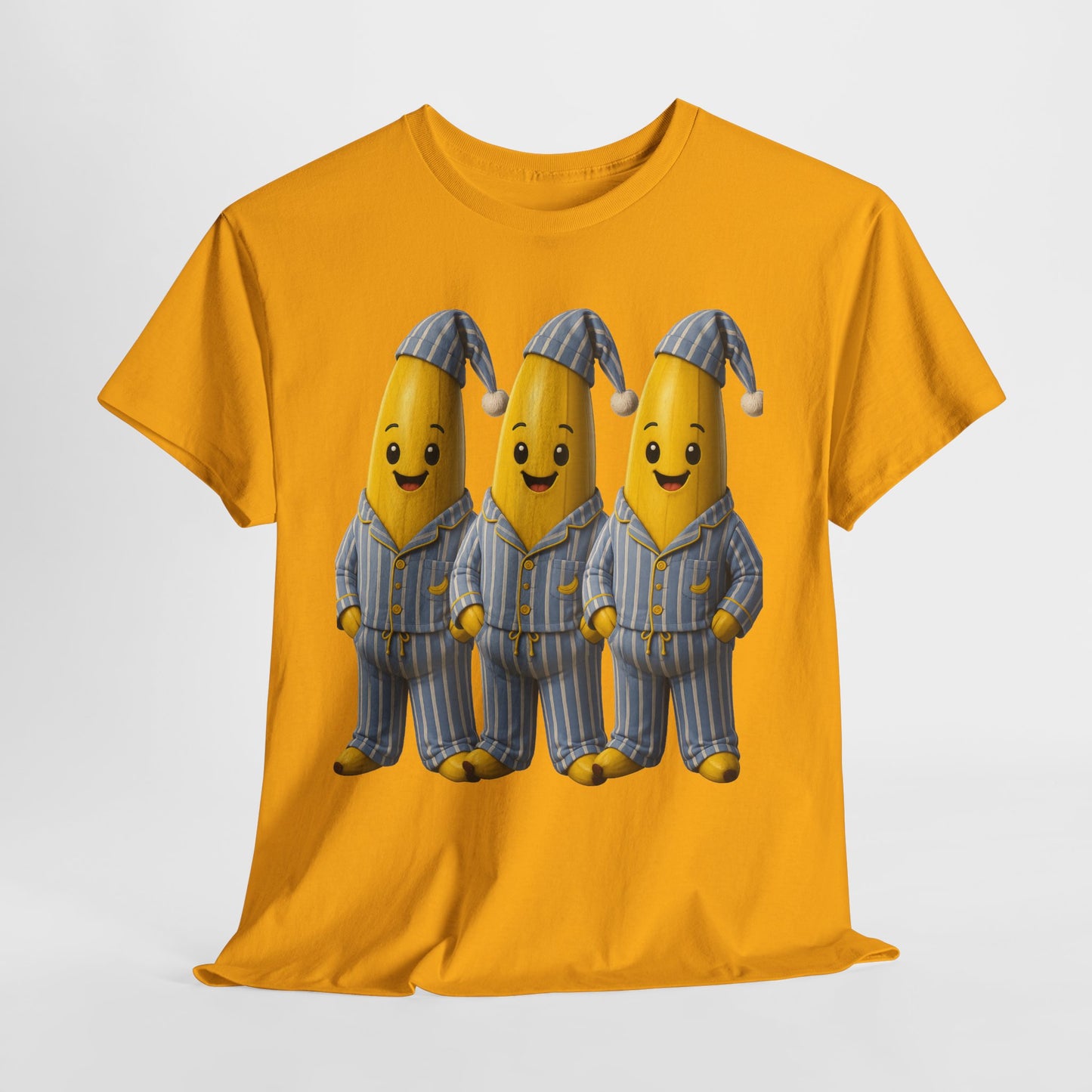 Bananas in Pyjamas – Three Smiling Bananas in Striped Pajamas Graphic T-Shirt
