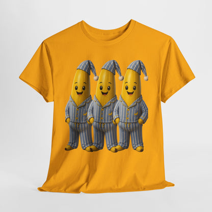 Bananas in Pyjamas – Three Smiling Bananas in Striped Pajamas Graphic T-Shirt