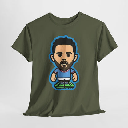 Bernardo Silva Manchester City Legend Graphic Tee — Player Cartoon Front & Tribute Poster Back