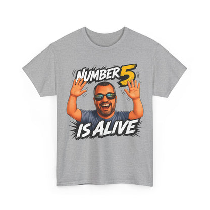 Number 5 Is Alive Graphic Tee — Funny Meme Face T‑Shirt